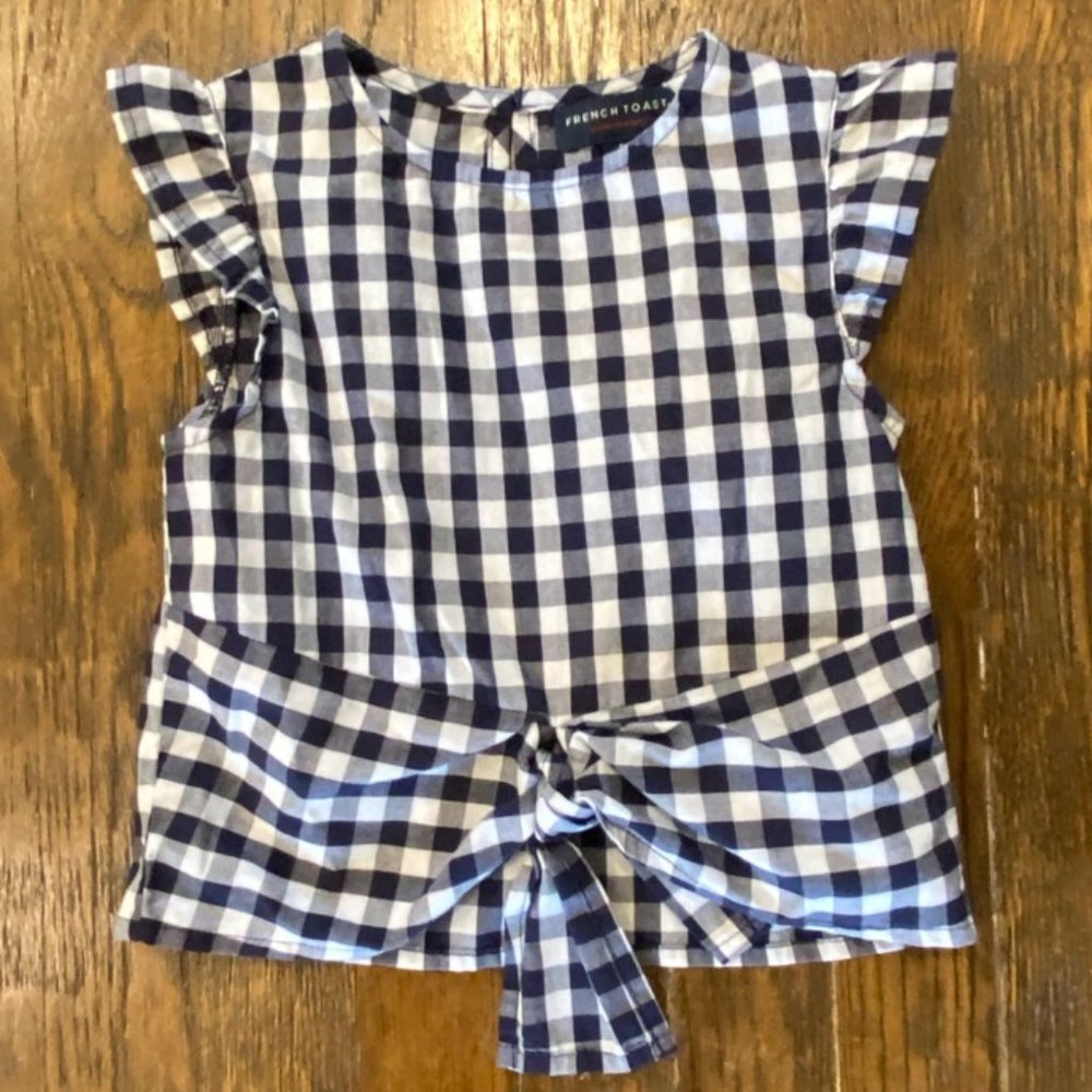 Precious Navy Gingham Top (3T)
